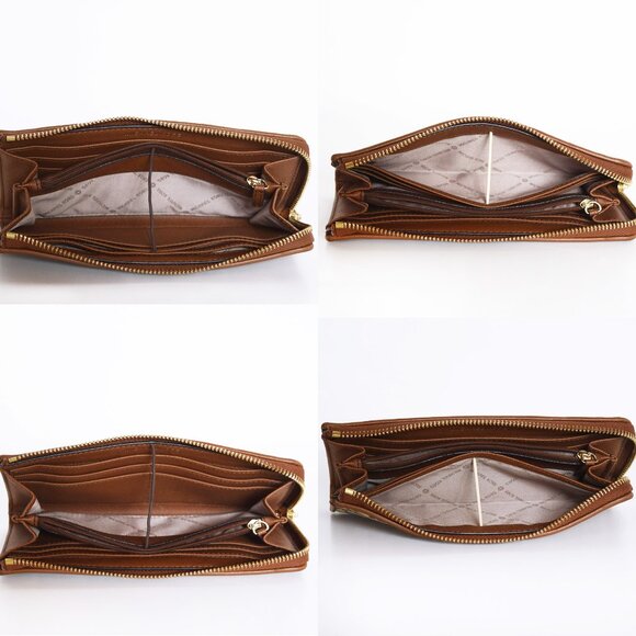 Michael Kors Beige Jet Set Travel Signature Canvas and Leather Three Quarter-Zip - Picture 13 of 15